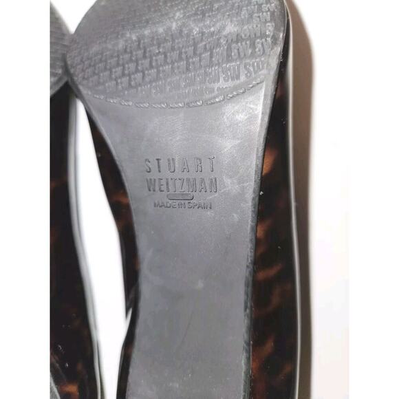 NEW! Stuart Weitzman Easily Elastic Pump Patent Leather Tortoise Shell Toe Sz 8 - Picture 9 of 9